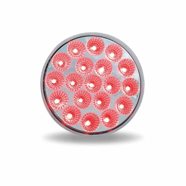 4″ Red Stop, Turn & Tail to Amber Strobe Round LED Light