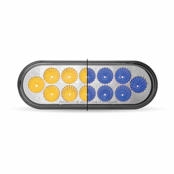 Trux Dual Revolution Oval Marker Turn Signal Light with Blue Auxiliary