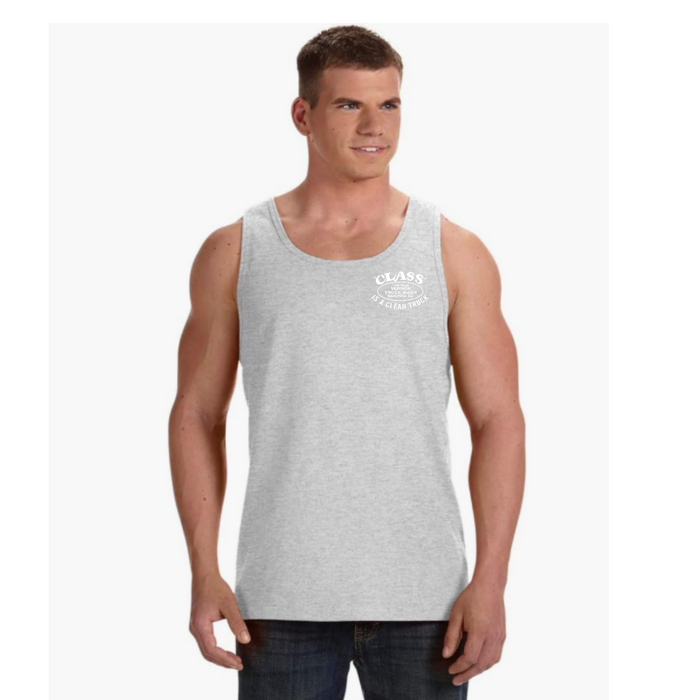 Cindy’s Chrome Shop Men’s Screen Printed Tank Top Light Grey | The New Vernon Truck Wash