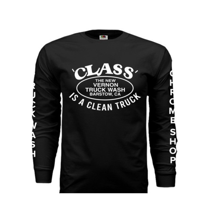 Class Is a Clean Truck Long Sleeve T Shirt | Black | The New Vernon Truck Wash