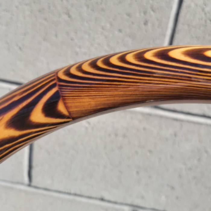 Forever Sharp 14 Inch Half Wrap Replacement Steering Wheel Outer Ring | Flame Pine Wood | Forever Sharp