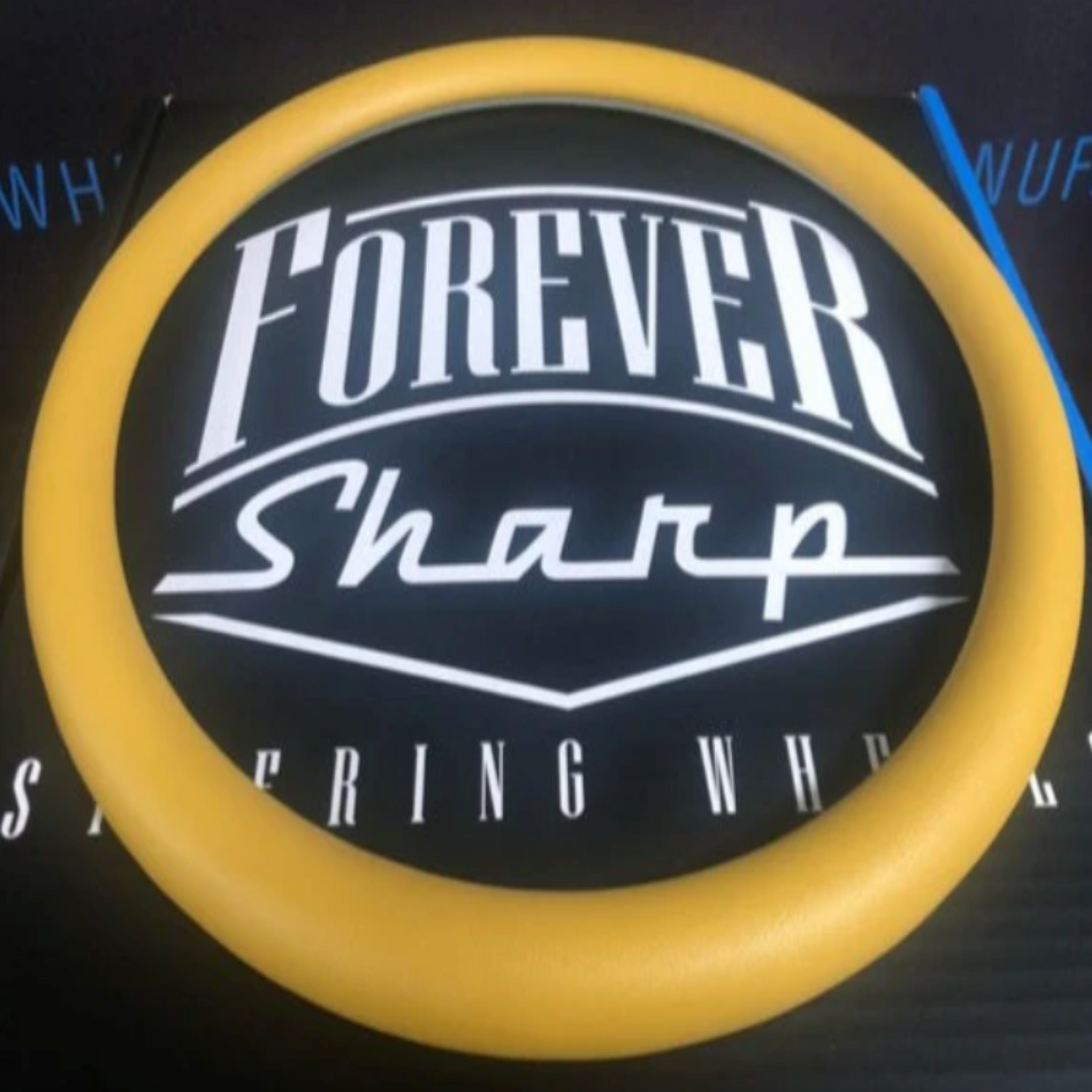 Forever Sharp 16 Inch Half Wrap Steering Wheel Cover | Mustard Yellow Vinyl | Forever Sharp