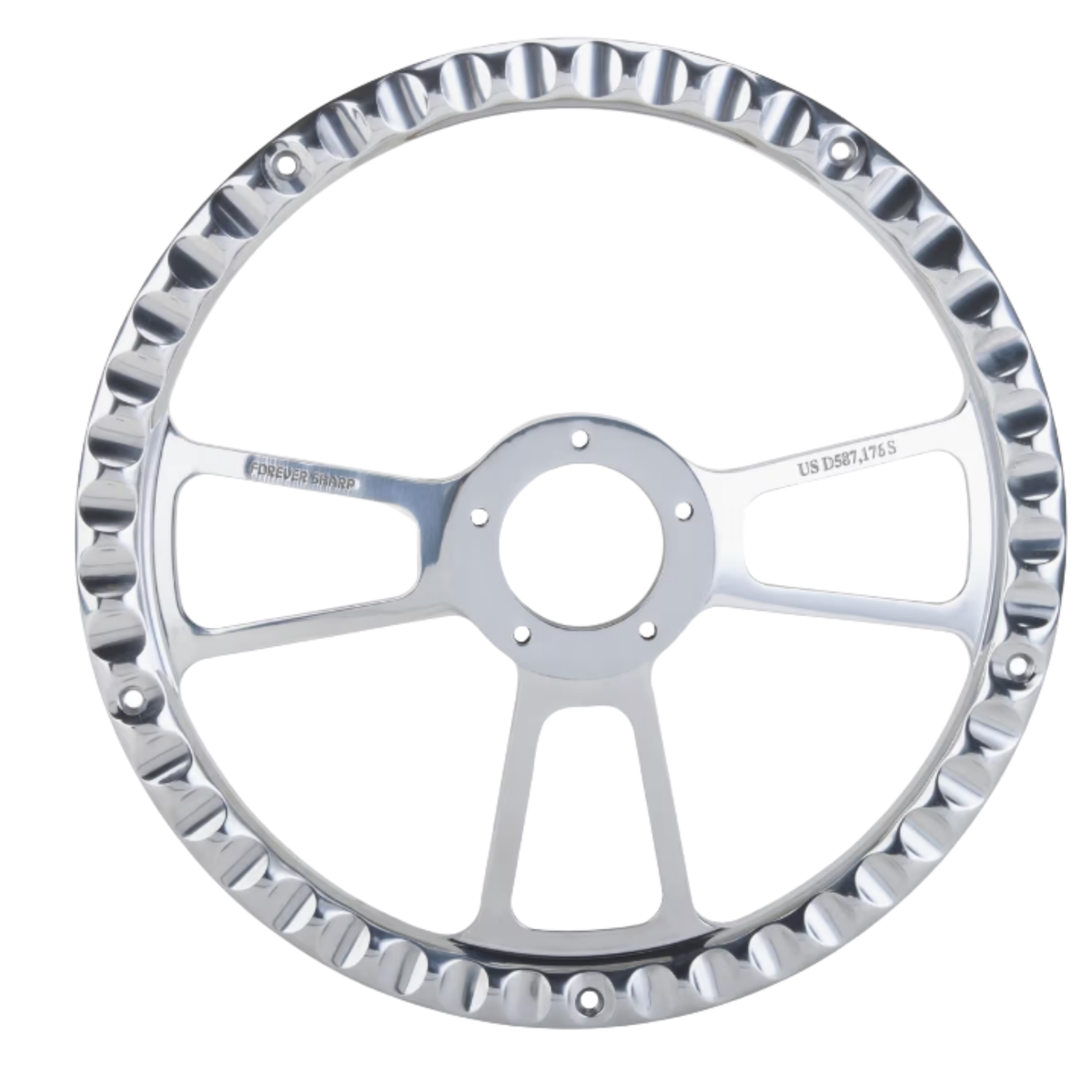 18" Muscle Steering Wheel | Chrome | Half Wrap Required, Sold Separately | Forever Sharp