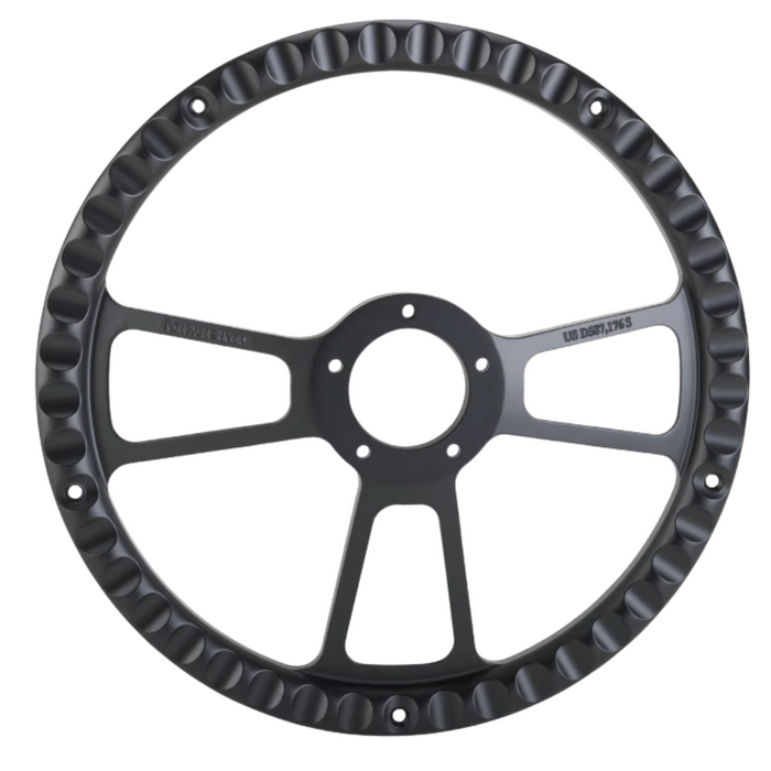 18" Muscle Steering Wheel | Matte Black | Half Wrap Required, Sold Separately | Forever Sharp