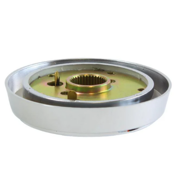 5-Hole Chrome Big Rig Steering Wheel Hub Adapter | Fits Most Semi Trucks | Forever Sharp