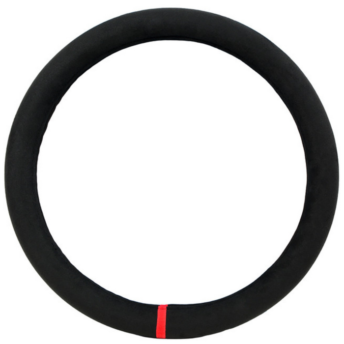 18” Steering Wheel Cover | High Quality PVC | Black Suede with Red Ring | Grand General