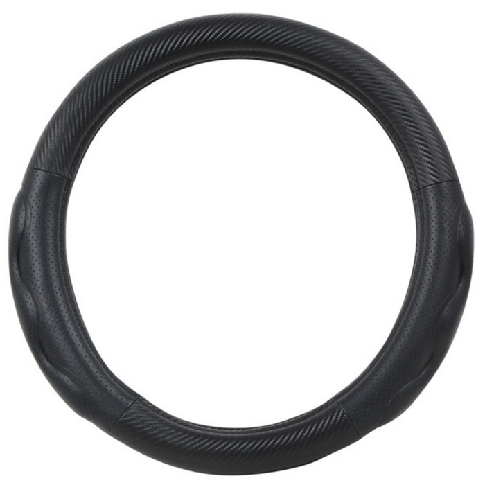 18” Steering Wheel Cover | High Quality PVC | Matte Black Carbon Fiber with Black Comfort Pads | Grand General