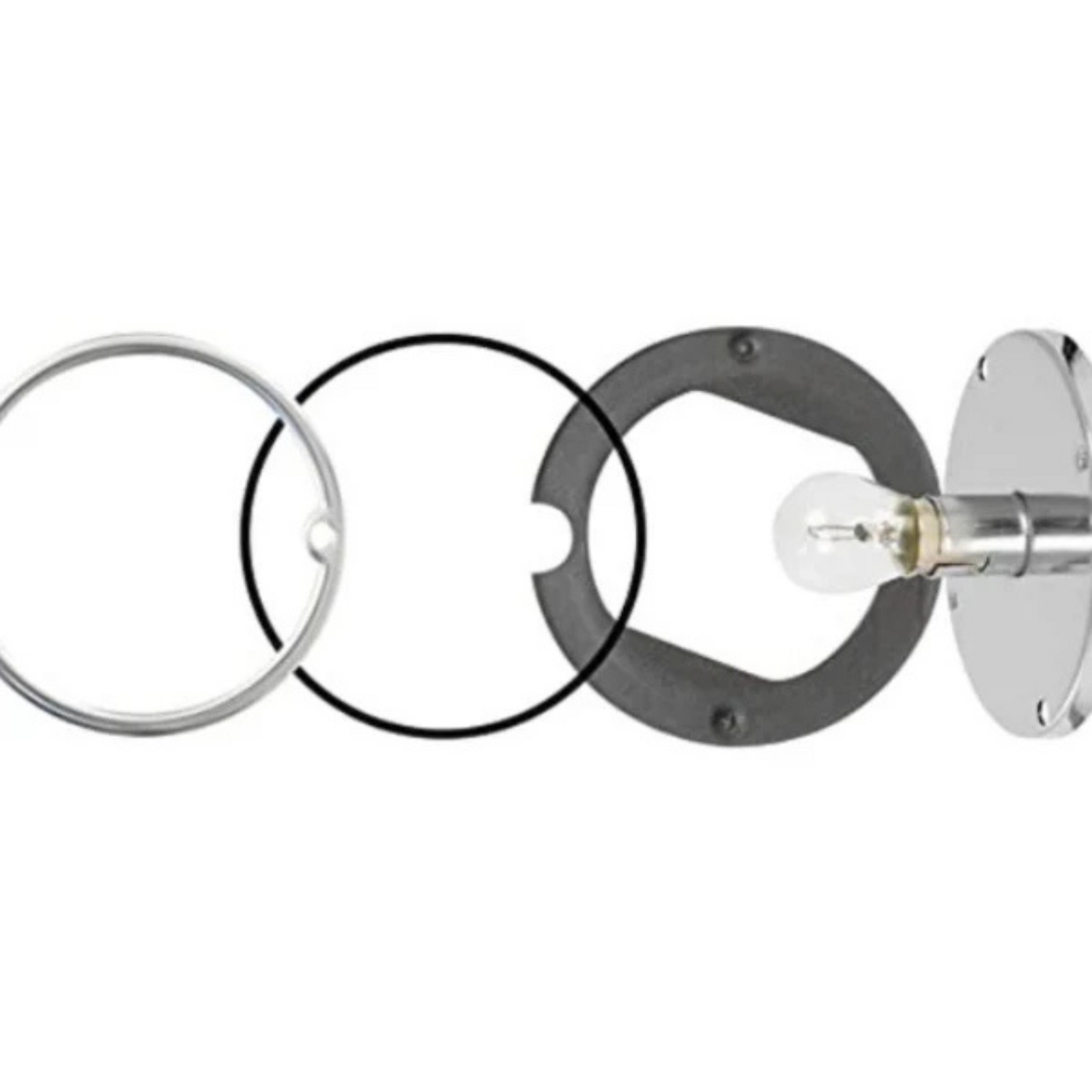 1 Wire Flush Mount Kit Base for Glass Lens Lights Only | Grand General