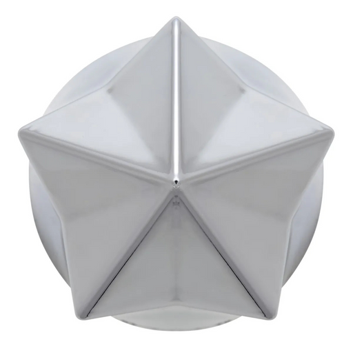 3-1/2" Pointed Star Thread-On Lug Nut Cover (33mm Base) | Chrome Plastic | Grand General