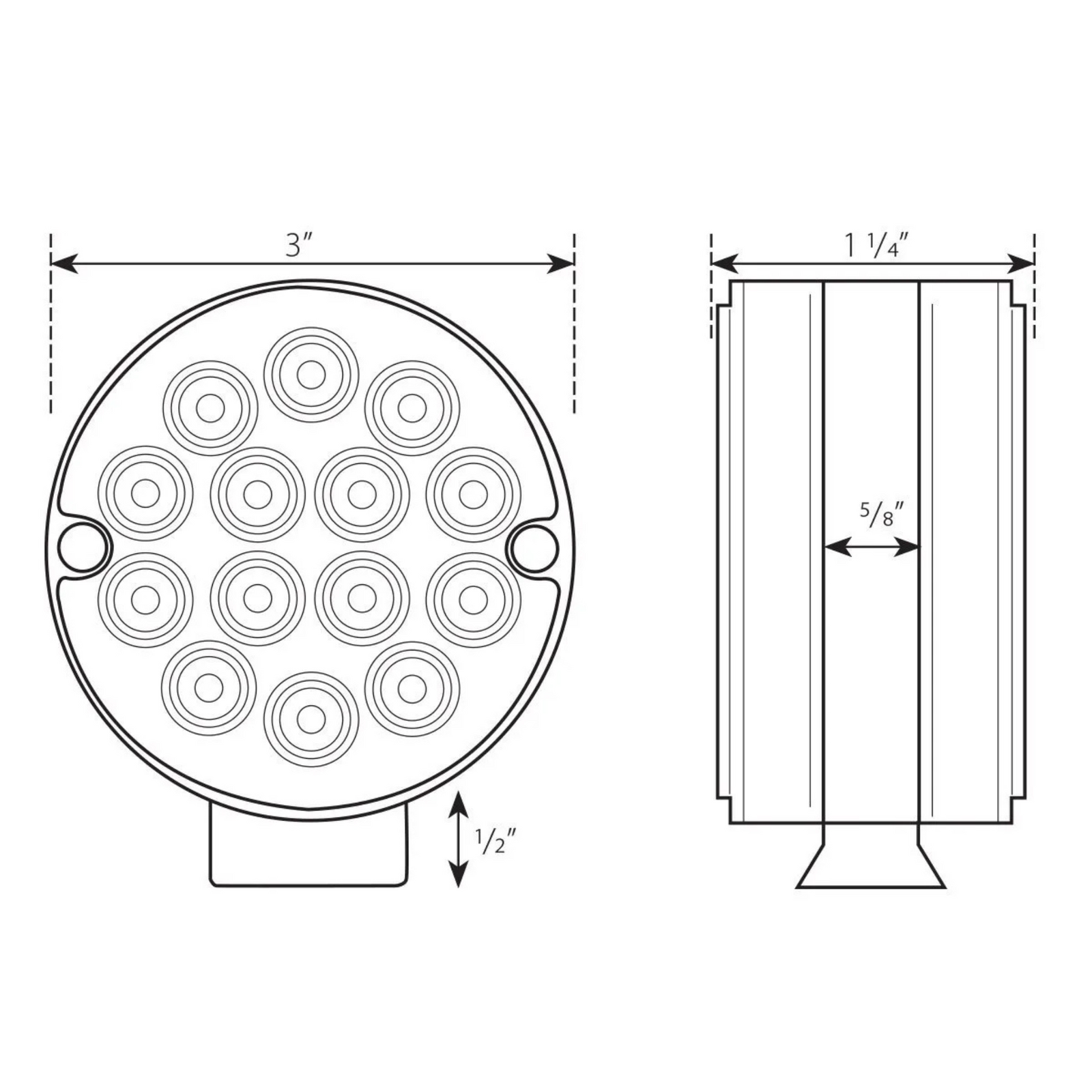 LED Double Face Pedestal Light | 3" | Amber/Amber Pearl | Grand General