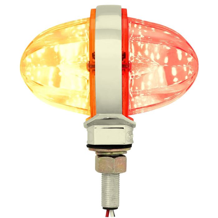 Double Face Watermelon Pedestal Light | 3" | Amber/Red | Clear Lens | Grand General