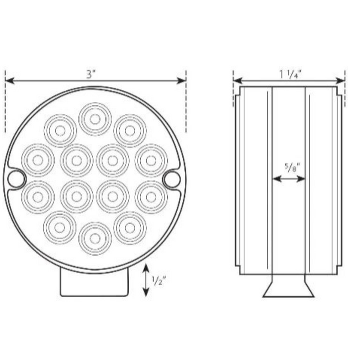 LED Double Face Pedestal Light | 3" | Clear Pearl | Grand General