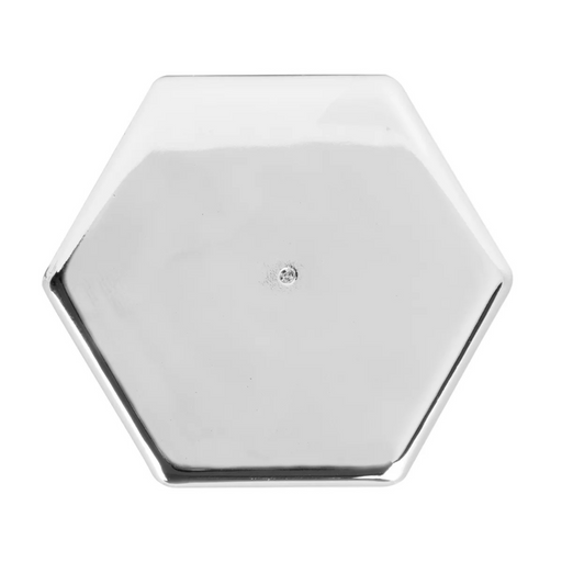 3" Hex Flat Top Thread-On Lug Nut Cover (33mm Base) | Chrome Plastic | Grand General