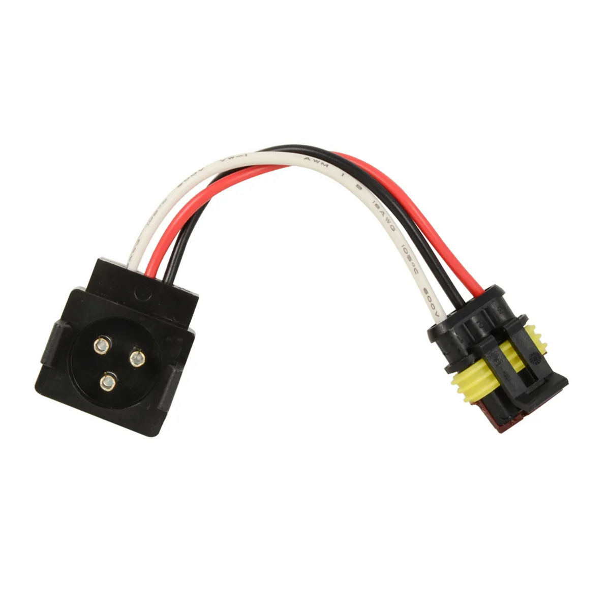 3-Pin Light Adapter Plug | Round 3-Pin to Straight 3-Pin | 4" Lead Wire | Grand General