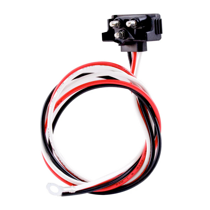 3-Prong Right Angle Pigtail with 3 Wires for Dual Function Lights | 24" Lead Wire | Grand General