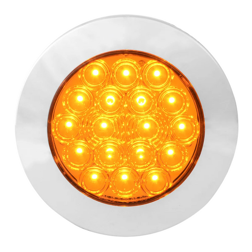 Fleet Flange Mount LED Light with Chrome Bezel | 4" | Amber/Amber | Grand General