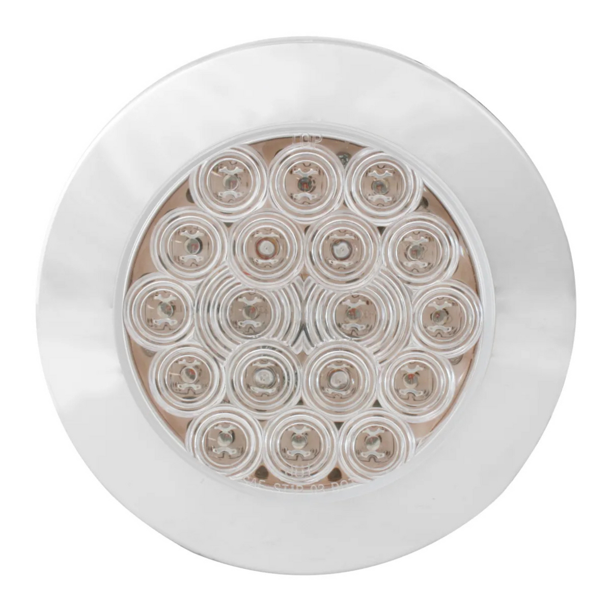 Fleet Flange Mount LED Light with Chrome Bezel | 4" | Amber/Clear | Grand General