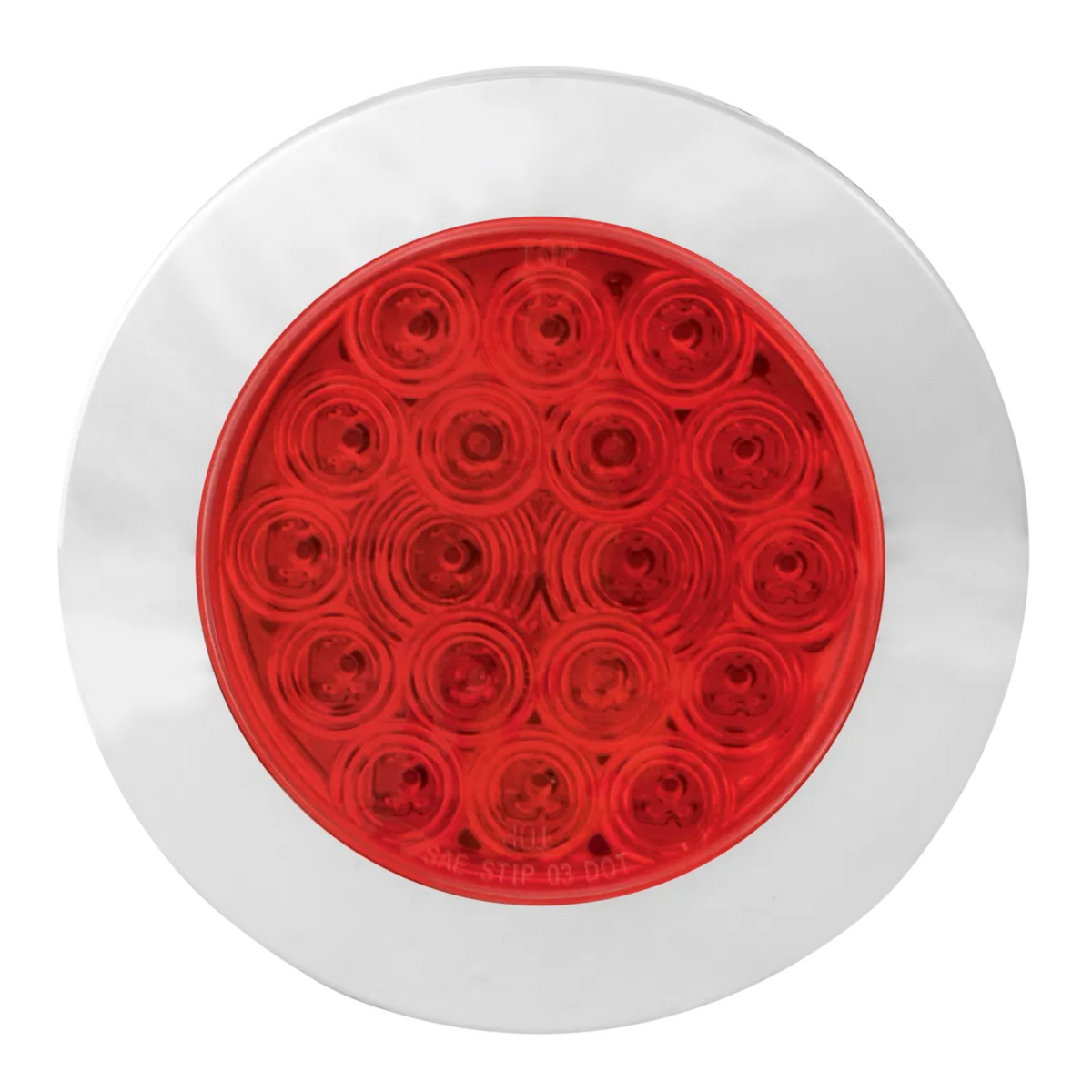Fleet Flange Mount LED Light with Chrome Bezel | 4" | Red/Red | Grand General