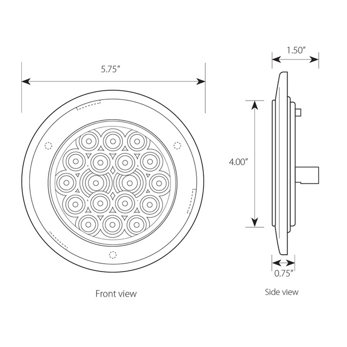 Fleet Flange Mount LED Light with Chrome Bezel | 4" | Grand General