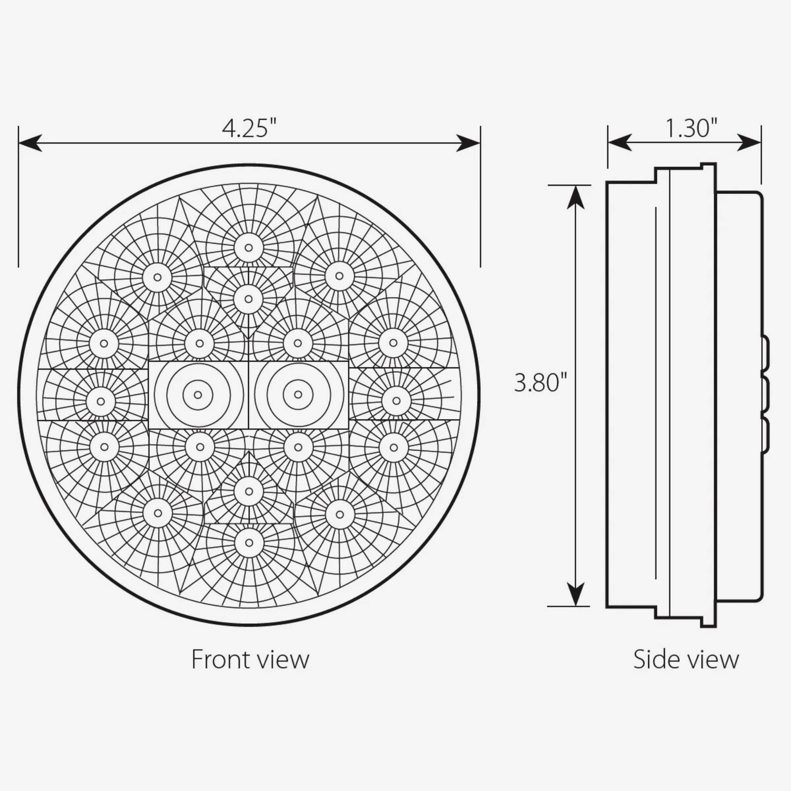 Spyder LED Light | 4" | Red/Red | Grand General