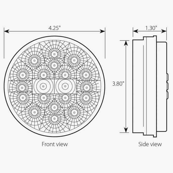 Spyder LED Light | 4" | Red/Red | Grand General