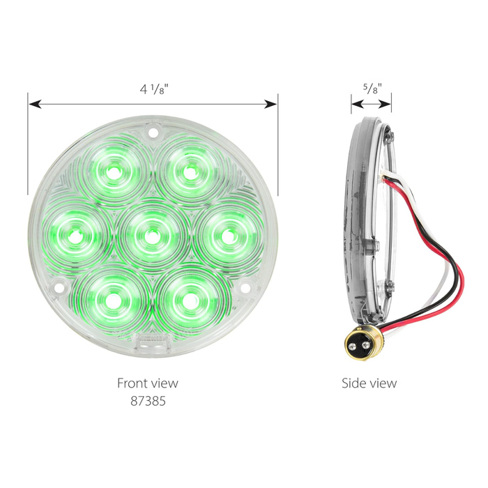 4" Fleet Sealed LED Load Light | Clear Green Lens | 7 SMD LED High/Low Function | Grand General