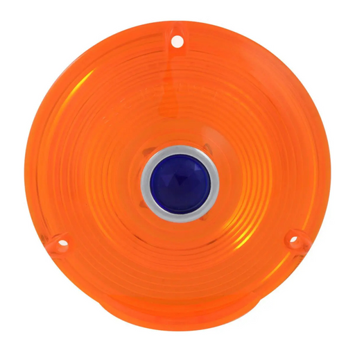 4" Pedestal Light Replacement Lens with Blue Dot Acrylic | Amber | Grand General