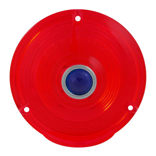 4" Pedestal Light Replacement Lens with Blue Dot Acrylic | Red | Grand General