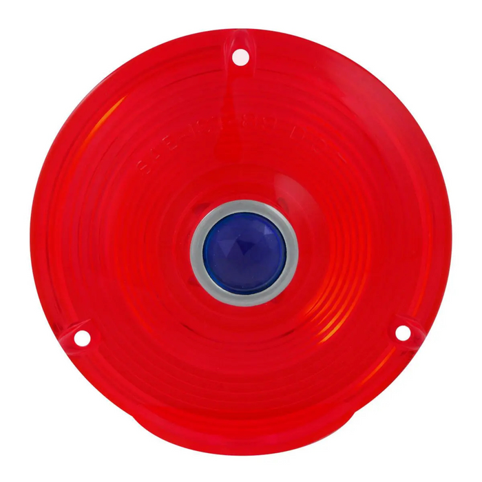4" Pedestal Light Replacement Lens with Blue Dot Acrylic | Red | Grand General