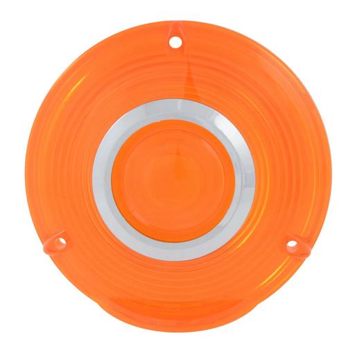 4" Plastic Lens with Chrome Rim | Amber | Grand General