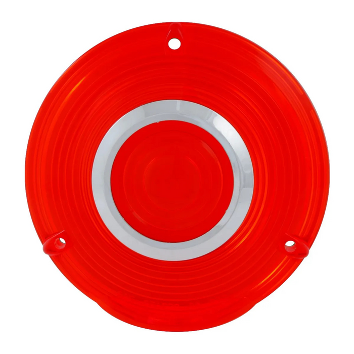 4" Plastic Lens with Chrome Rim | Red | Grand General