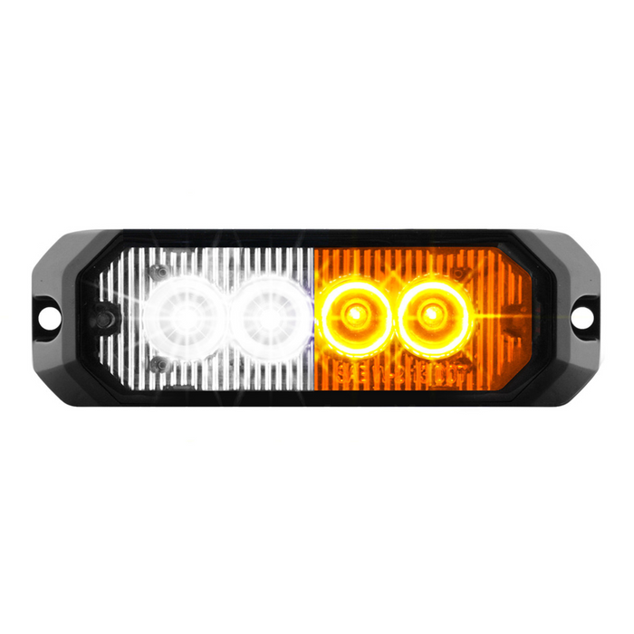 4" Rectangular 4 LED Strobe Light | Sealed Lens with Aluminum Housing | Amber/White | Grand General