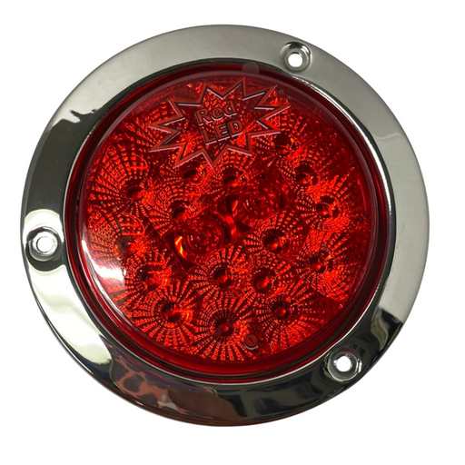 4" Spyder LED Light with Stainless Steel Flange Mount Bezel | Red/Red | Grand General
