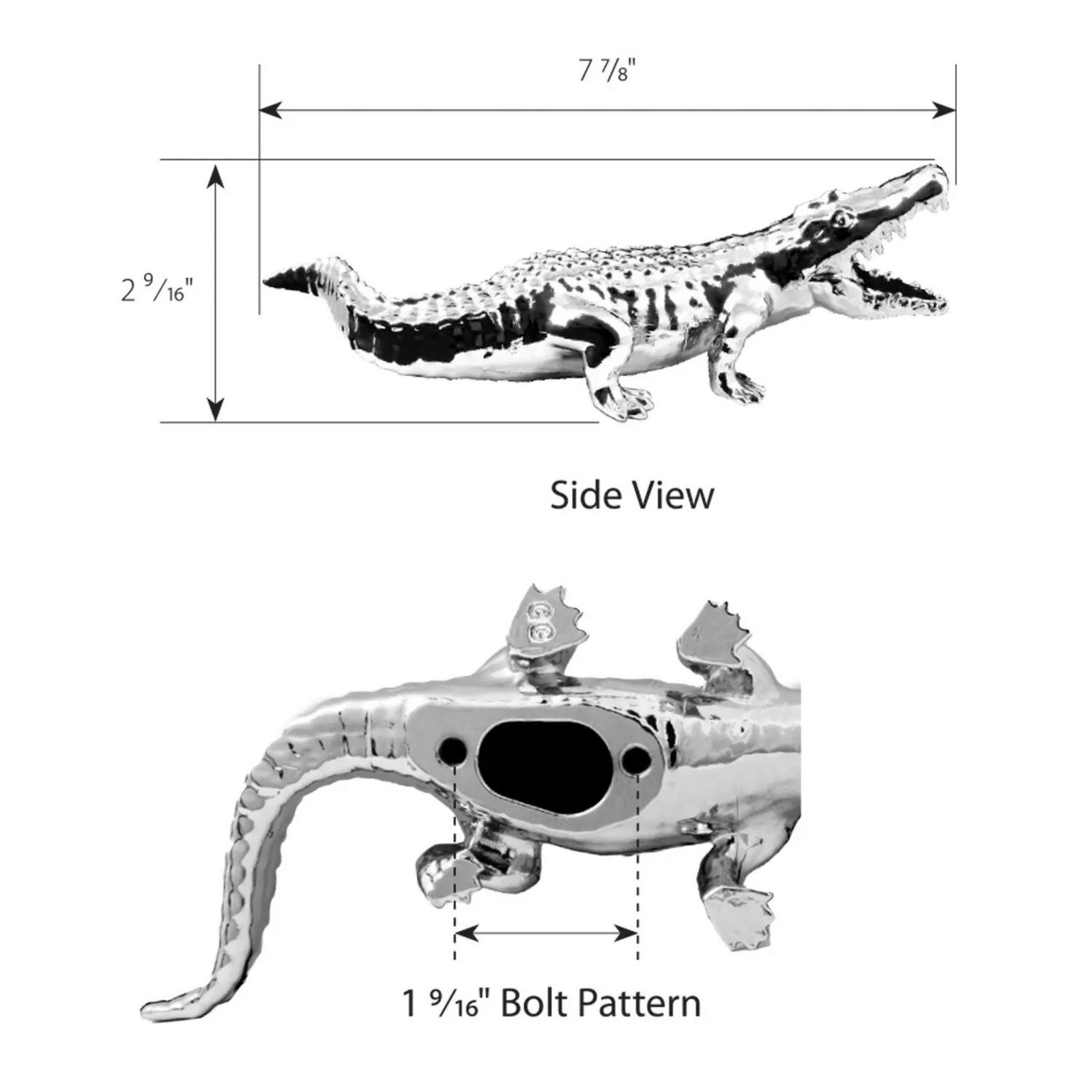 Alligator Hood Ornament | Chrome | Grand General