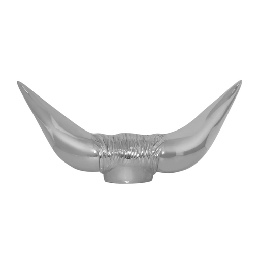 Bull Horn Hood Ornament | Chrome Die Cast without Base | Grand General