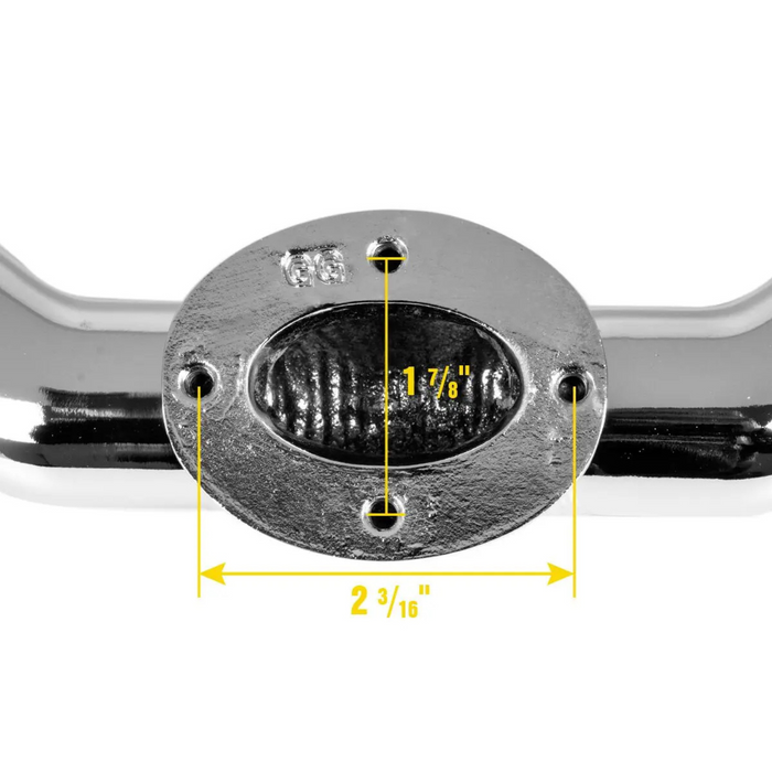 Bull Horn Hood Ornament with Base | Chrome - Grand General