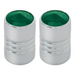 Chrome Aluminum Tire Valve Stem Cap | Green Crystal | Grand General
