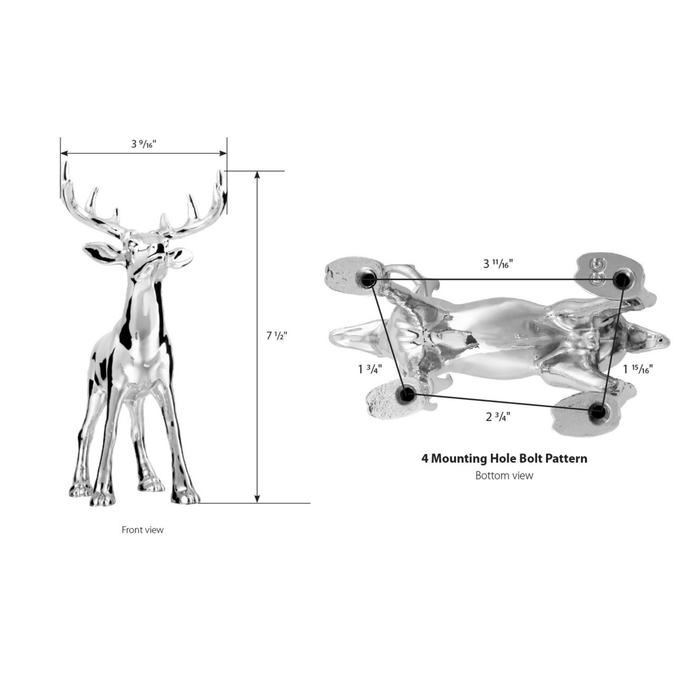Chrome Buck Hood Ornament | Heavy Duty | Grand General