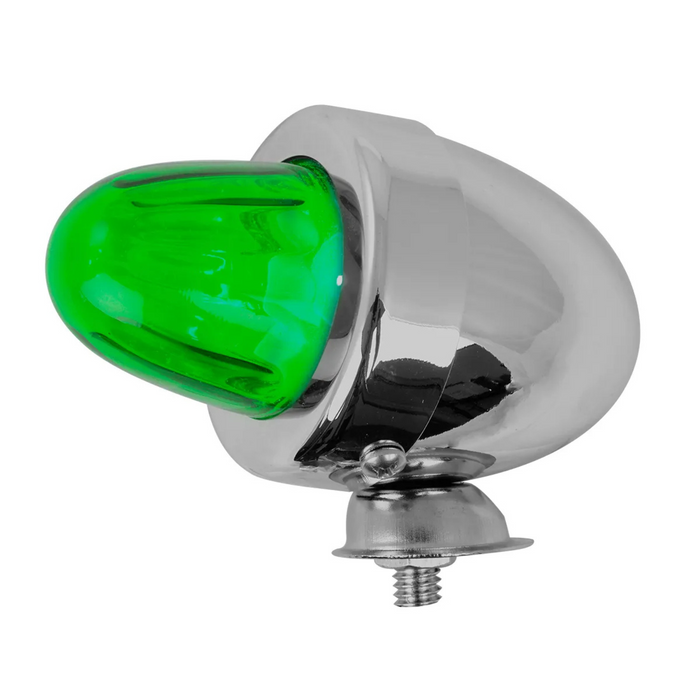 Chrome Bullet Marker Light with Glass Lens | Green | Grand General