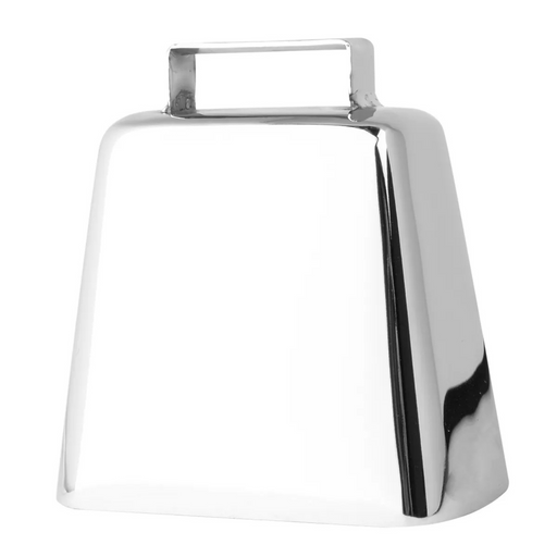 Chrome Cow Bell | Small 4" (L) x 2-3/8" (W) x 3-3/4" (H) | Grand General