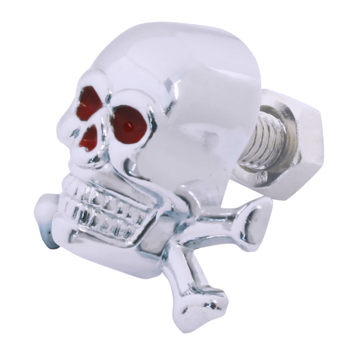 Chrome Die Cast Skull License Plate Bolt (2pk) | Chrome | Grand General
