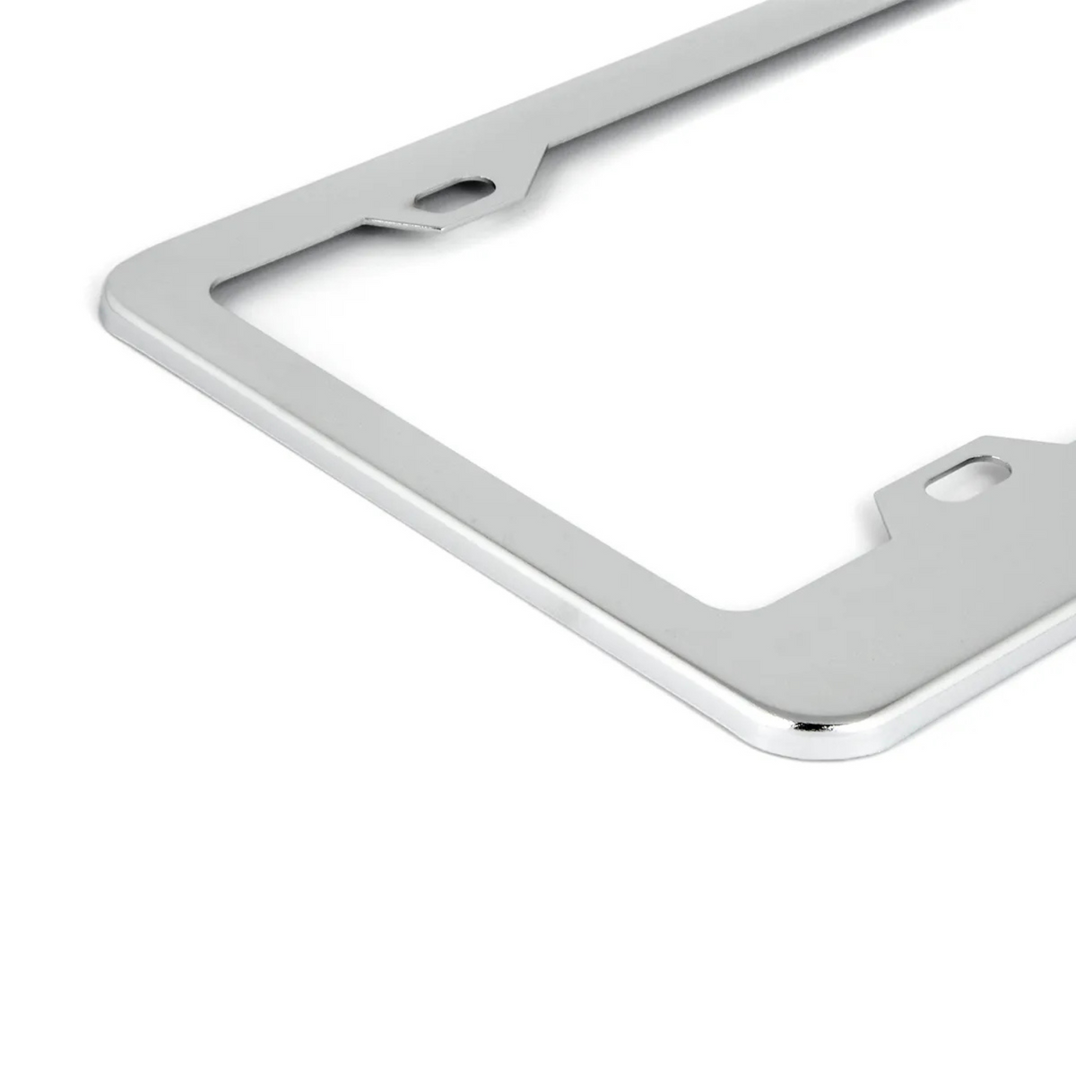 Chrome License Plate Frame | Wide Bottom | 4 Holes | Grand General