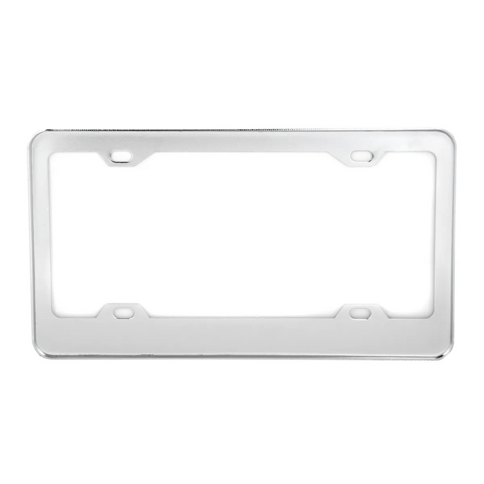 Chrome License Plate Frame | Wide Bottom | 4 Holes | Grand General
