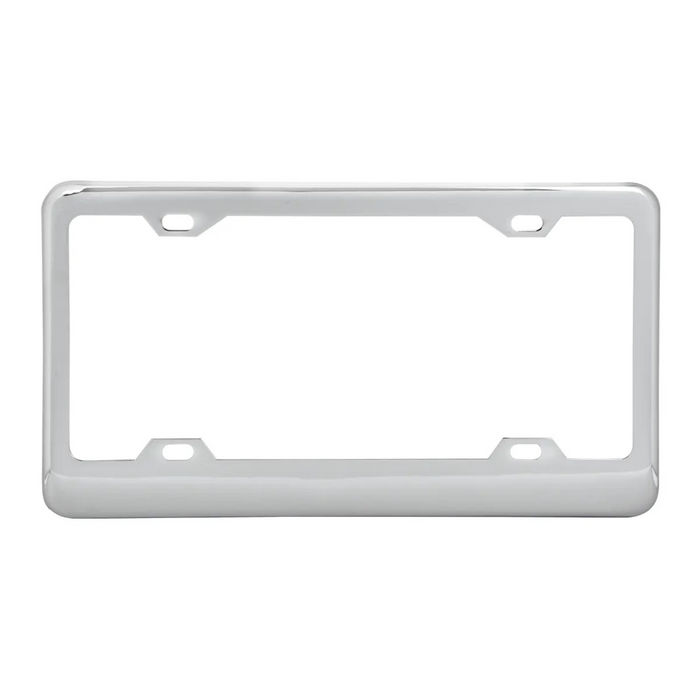 Chrome License Plate Frame | Wide Bottom | 4 Holes | Grand General