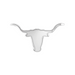 Chrome Longhorn Skull with Adhesive Tape Mini | Grand General
