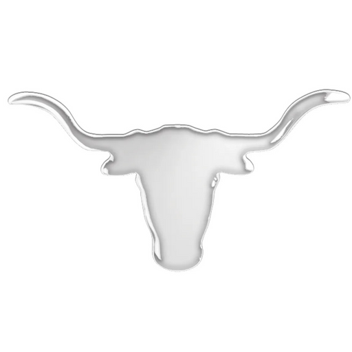 Chrome Longhorn Skull with Adhesive Tape Small | Grand General