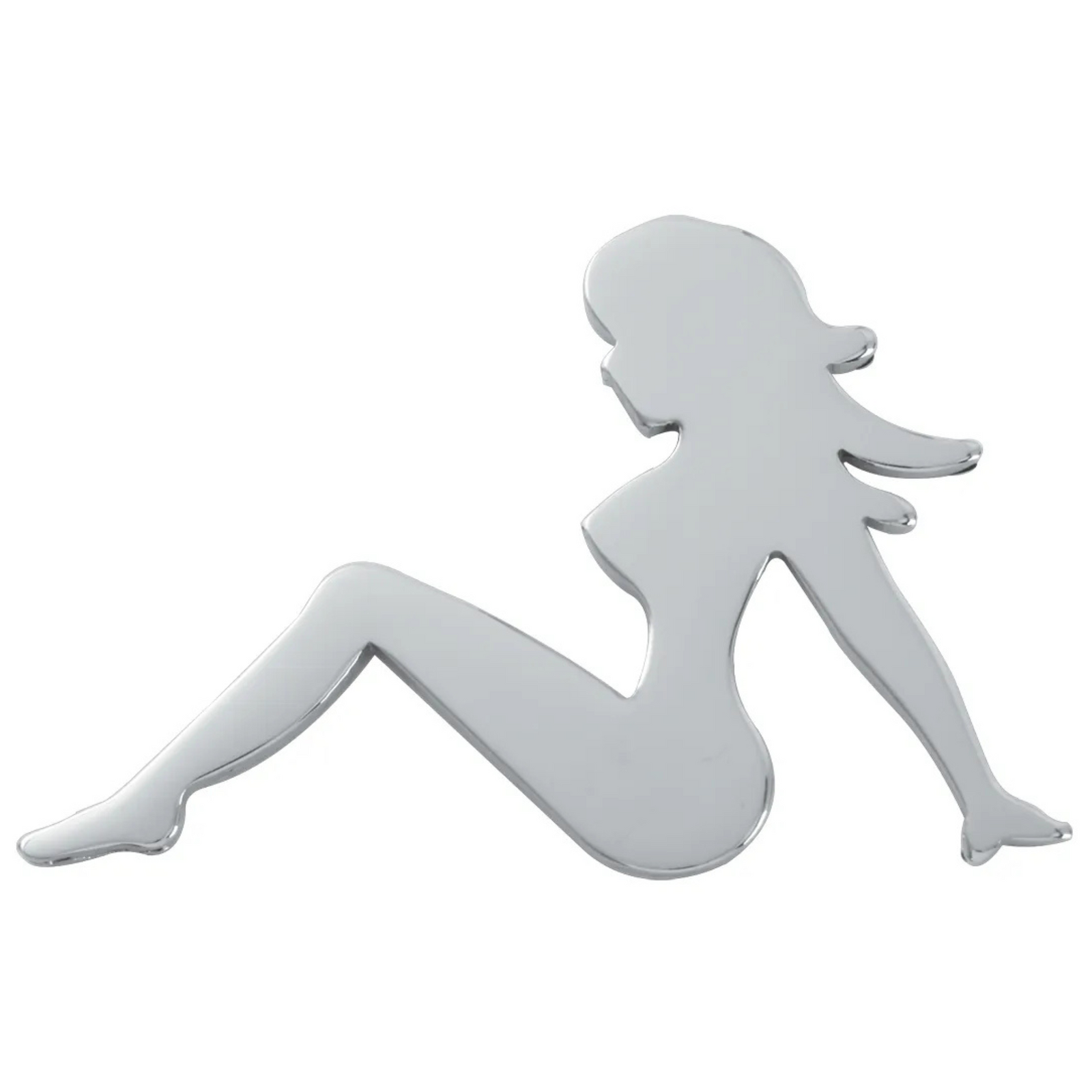Chrome Sitting Nude Lady | 6x4 | With Adhesive | Right Hand Side | Grand General