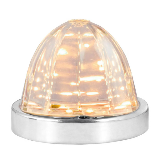 Classic Watermelon Surface Mount LED Turn/Marker Sealed Light with Clear Lens | Amber/Clear | Grand General