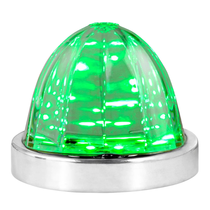 Classic Watermelon Surface Mount LED Turn/Marker Sealed Light with Clear Lens | Green/Clear | Grand General