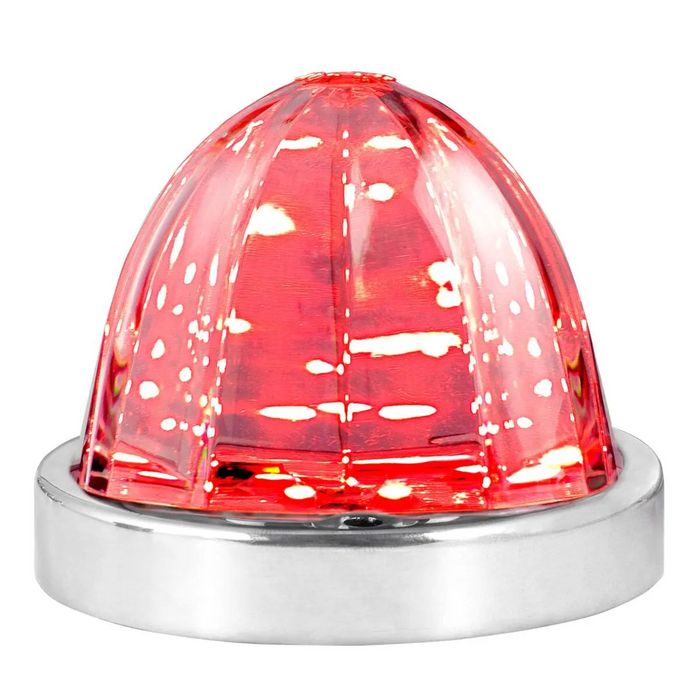 Classic Watermelon Surface Mount LED Turn/Marker Sealed Light with Clear Lens | Red/Clear | Grand General